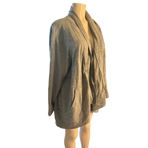 Women 3X Lucy Activewear Green Drape Open Front Cocoon Cardigan Sweater Top - Picture 1 of 6